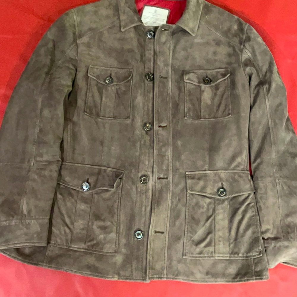 Bruno Cucinelli Men’s Sueded Leather Jacket